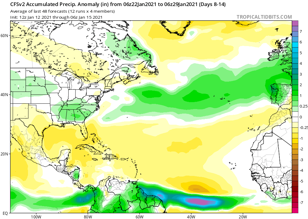 Previsão semanal, 18 a 23 de Janeiro