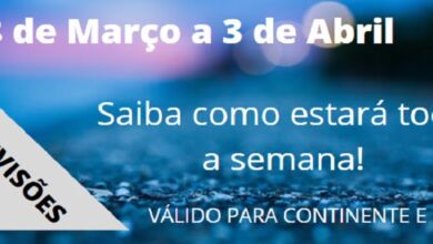 Previsão Semanal, 28 de Março a 3 de Abril