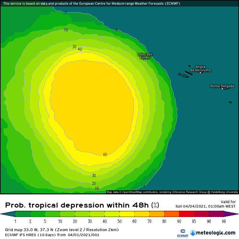 Forte temporal nos Açores: Depressão de características (sub)tropicais Forte temporal nos Açores: Depressão de características (sub)tropicais