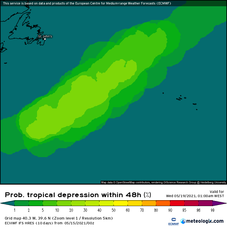 Tempo chuvoso nos Açores: Análise para dias 15 a 20 de Maio