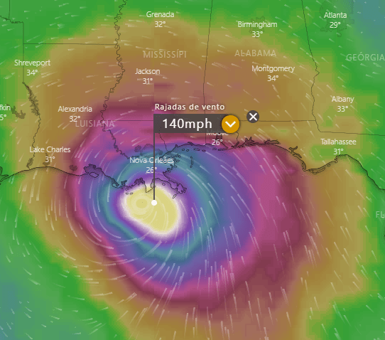 Grande furacão nos Estados Unidos: Categoria 4 ou 5, ventos até 250km/h... Grande furacão nos Estados Unidos: Categoria 4 ou 5, ventos até 250km/h...