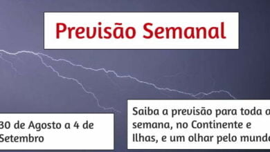 Previsão Semanal: 30 de Agosto a 4 de Setembro