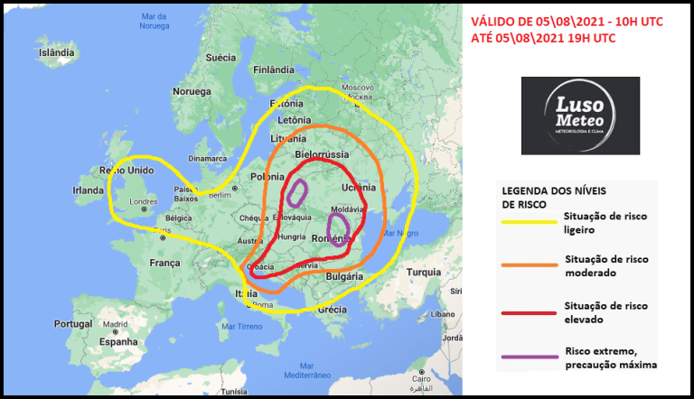Tempo Severo Europa – 5 de Agosto de 2021 Tempo Severo Europa - 5 de Agosto de 2021