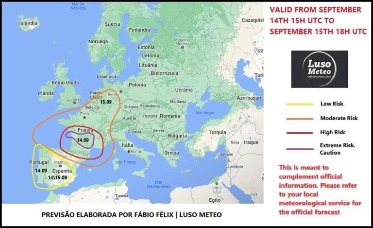 Mau tempo em França nos dias 14 e 15, evoluindo para leste depois… Mau tempo em França nos dias 14 e 15, evoluindo para leste depois...