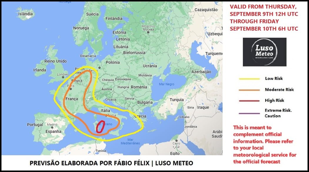 Tempo Severo Europa: Dias 910 de Setembro Tempo Severo Europa: Dias 910 de Setembro