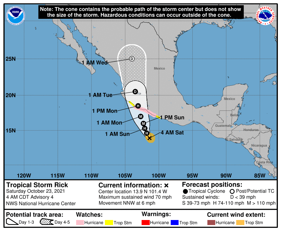 Furacão "Rick" - Ciclone categoria 23 tocará terra Segunda-feira no México Furacão "Rick" - Ciclone categoria 23 tocará terra Segunda-feira no México
