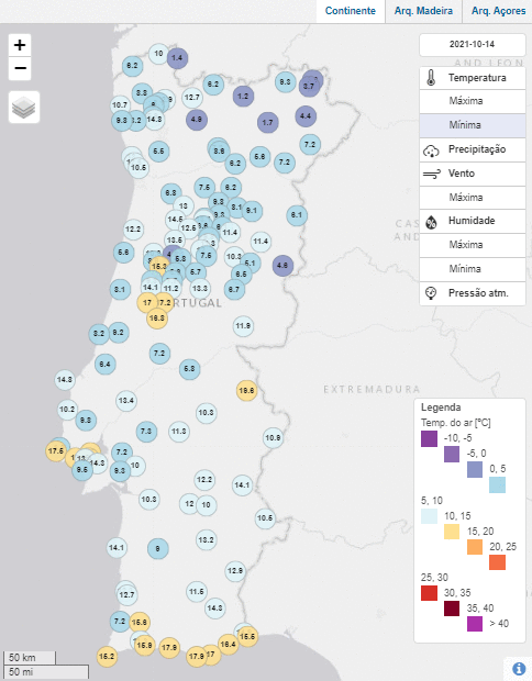 Próximos dias com tempo mais fresco, mas seco (geadas prováveis)