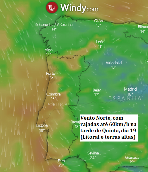 Próximos dias com tempo mais fresco, mas seco (geadas prováveis)
