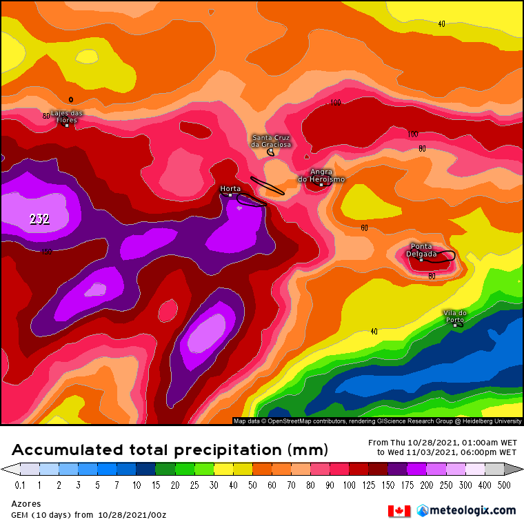 Tempo muito chuvoso e ventoso a partir de dia 28 nos Açores - Informação #2 Tempo muito chuvoso e ventoso a partir de dia 28 nos Açores - Informação #2