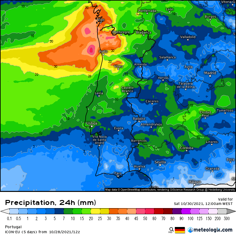 Tempestade severa entre dias 29 e 31 de Outubro - Informação Especial #3