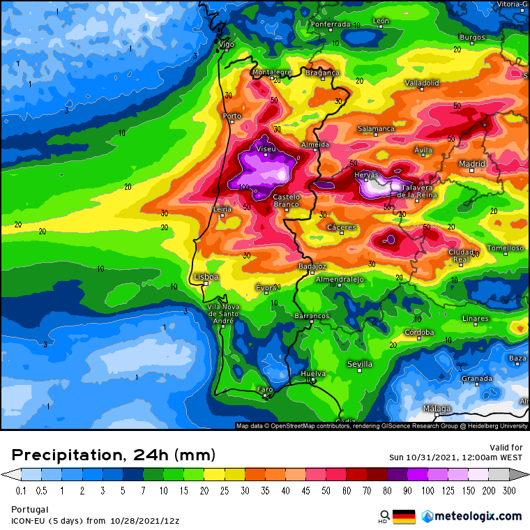 Tempestade severa entre dias 29 e 31 de Outubro - Informação Especial #3