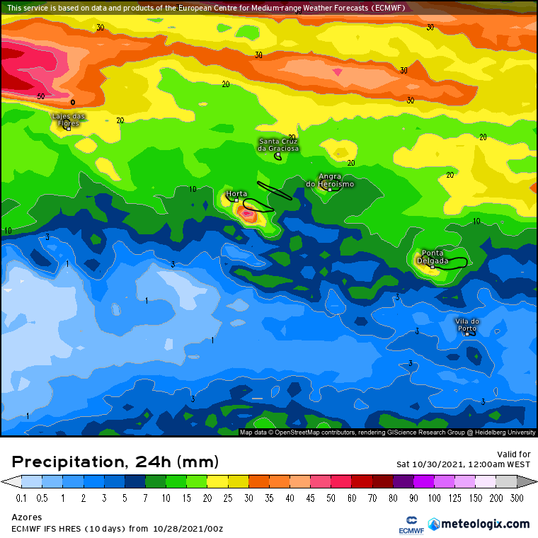 Tempo muito chuvoso e ventoso a partir de dia 28 nos Açores - Informação #2 Tempo muito chuvoso e ventoso a partir de dia 28 nos Açores - Informação #2