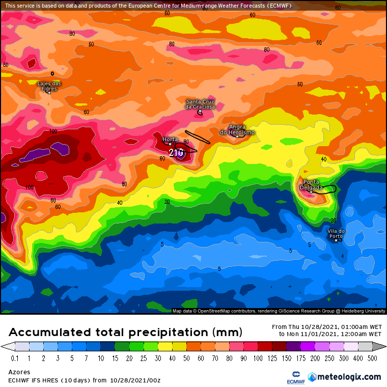 Tempo muito chuvoso e ventoso a partir de dia 28 nos Açores - Informação #2 Tempo muito chuvoso e ventoso a partir de dia 28 nos Açores - Informação #2