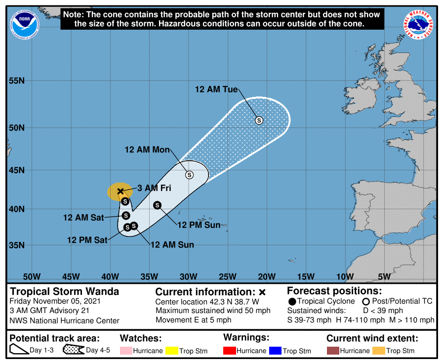 Tempestade tropical "Wanda" - Açores - Informação #1 Tempestade tropical "Wanda" - Açores - Informação #1