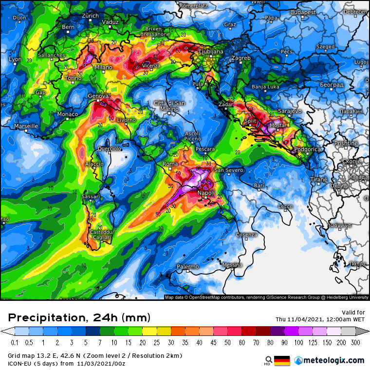 Tempo SEVERO com CHUVA EXCESSIVA em Itália e nos Balcãs nos próximos dias! Tempo SEVERO com CHUVA EXCESSIVA em Itália e nos Balcãs nos próximos dias!
