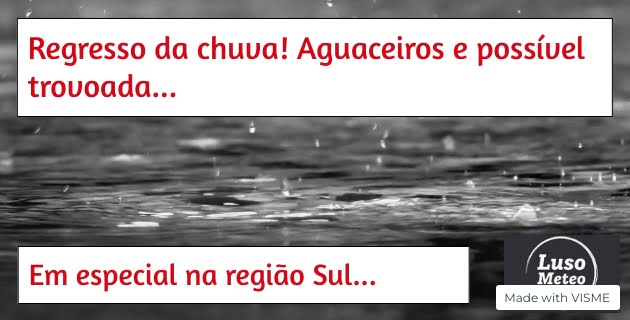 Aguaceiros e possibilidade de trovoada no CentroSul nos próximos dias Aguaceiros e possibilidade de trovoada no CentroSul nos próximos dias