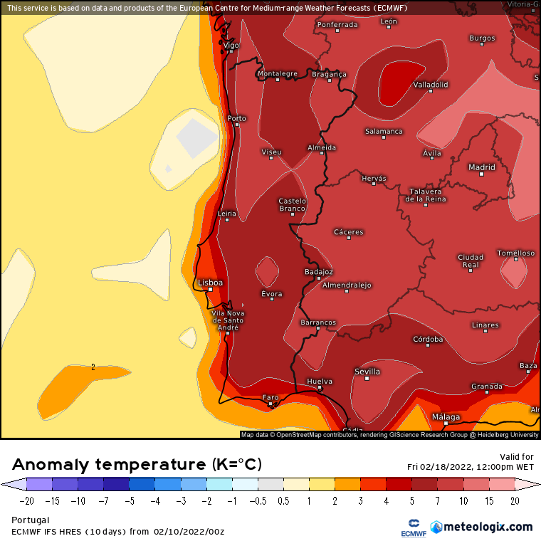 Antevisão próximos dias - regresso de chuva (pouca) no Domingo