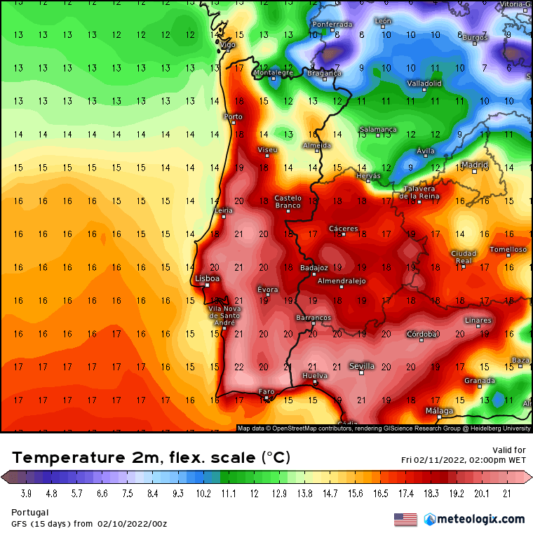 Antevisão próximos dias - regresso de chuva (pouca) no Domingo
