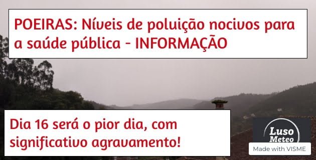 Poeiras e partículas finas em níveis muito elevados: Risco para a saúde pública Poeiras e partículas finas em níveis muito elevados: Risco para a saúde pública