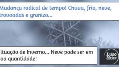 Chuva, frio, neve e alguma trovoada nos próximos dias - INFORMAÇÃO ESPECIAL