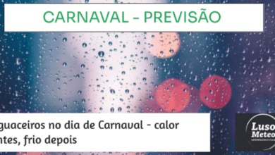 Alguma instabilidade no Sul nos próximos dias - Carnaval com aguaceiros