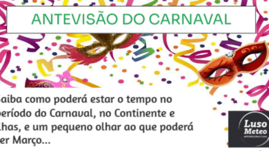 Antevisão do tempo para o período do Carnaval - 19 a 21 de Fevereiro