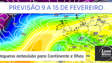 Previsão para o período 9-15 de Fevereiro - ContinenteIlhas