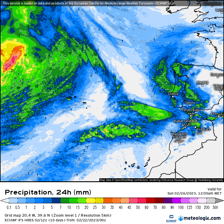 Previsão para 24 e 26 de Fevereiro - Frio de Inverno, pouca precipitação
