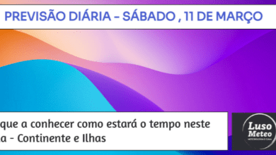 Previsão para Sábado, 11 de Março Previsão para Sábado, 11 de Março