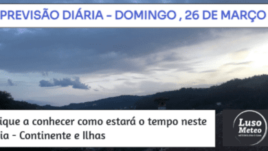 Previsão para Domingo, 26 de Março