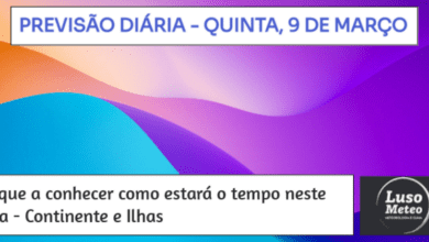 Previsão para Quinta, 9 de Março Previsão para Quinta, 9 de Março