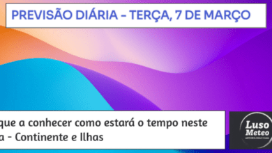 Previsão para Terça, 7 de Março Previsão para Terça, 7 de Março