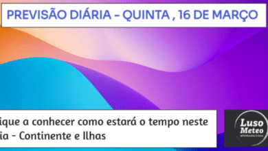 Previsão para Quinta, 16 de Março Previsão para Quinta, 16 de Março