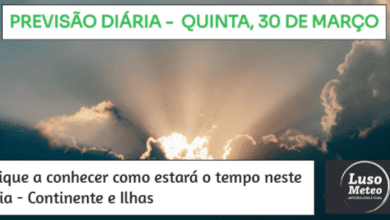 Previsão para Quinta, 30 de Março