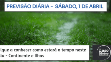 Previsão para Sábado, 1 de Abril