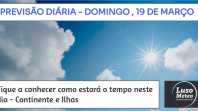 Previsão para Domingo, 19 de Março