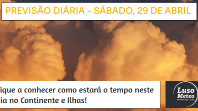 Previsão para Sábado, 29 de Abril