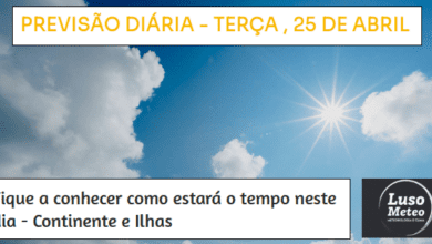 Previsão para Terça, 25 de Abril
