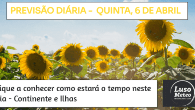 Previsão para Quinta, 6 de Abril