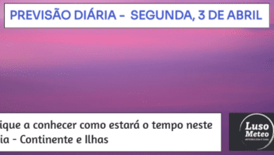 Previsão para Segunda, 3 de Abril