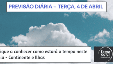Previsão para Terça, 4 de Abril