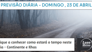 Previsão para Domingo, 23 de Abril