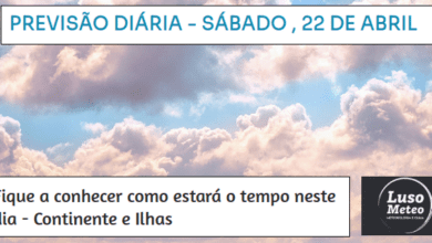 Previsão para Sábado, 22 de Abril