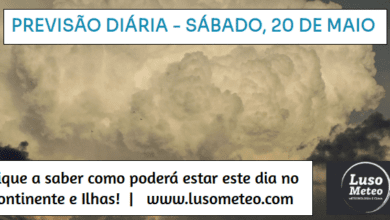 Previsão para Sábado, 20 de Maio Previsão para Sábado, 20 de Maio