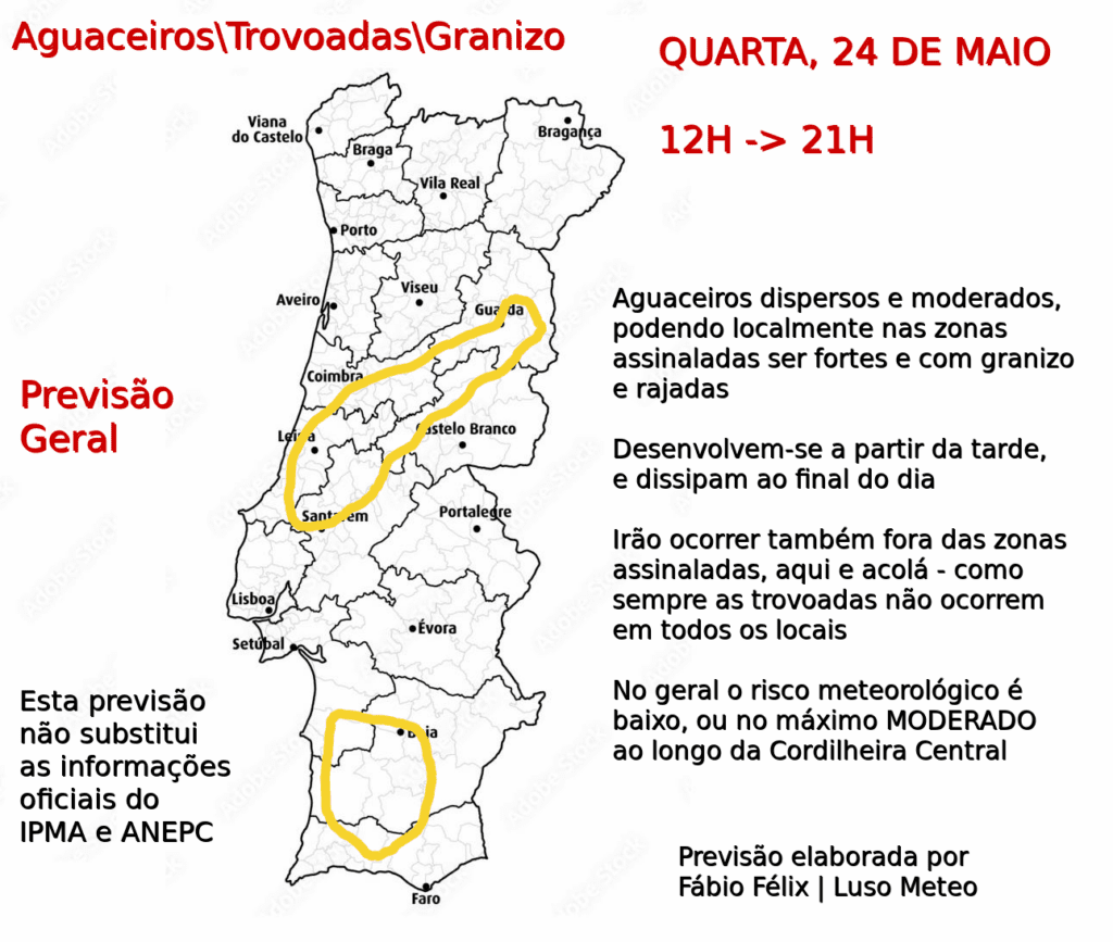 Previsão para Quarta, 24 de Maio
