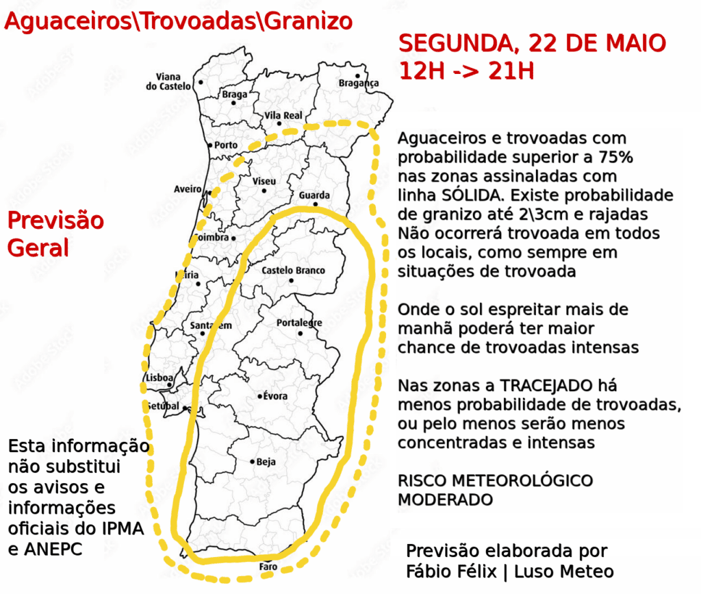 Previsão para Segunda, 22 de Maio