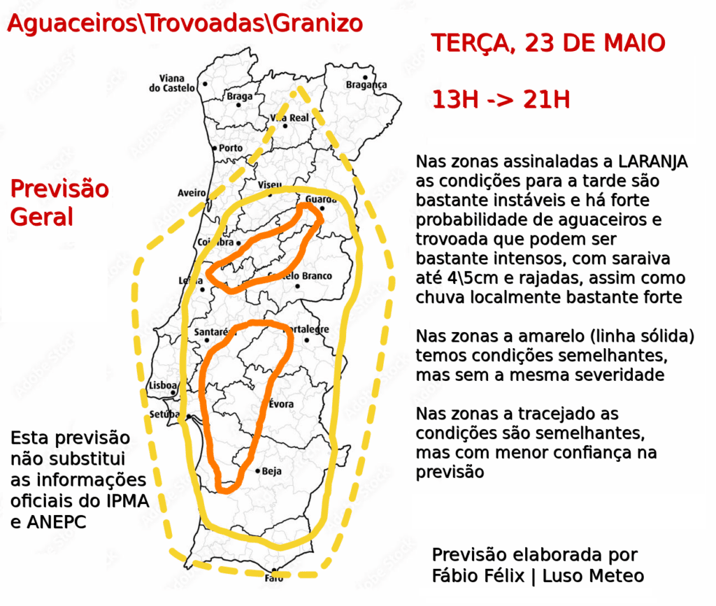 Previsão para Terça, 23 de Maio