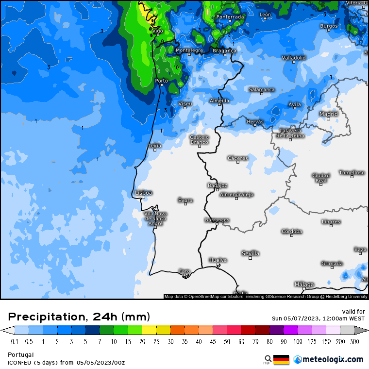 Previsão para Sábado, 6 de Maio