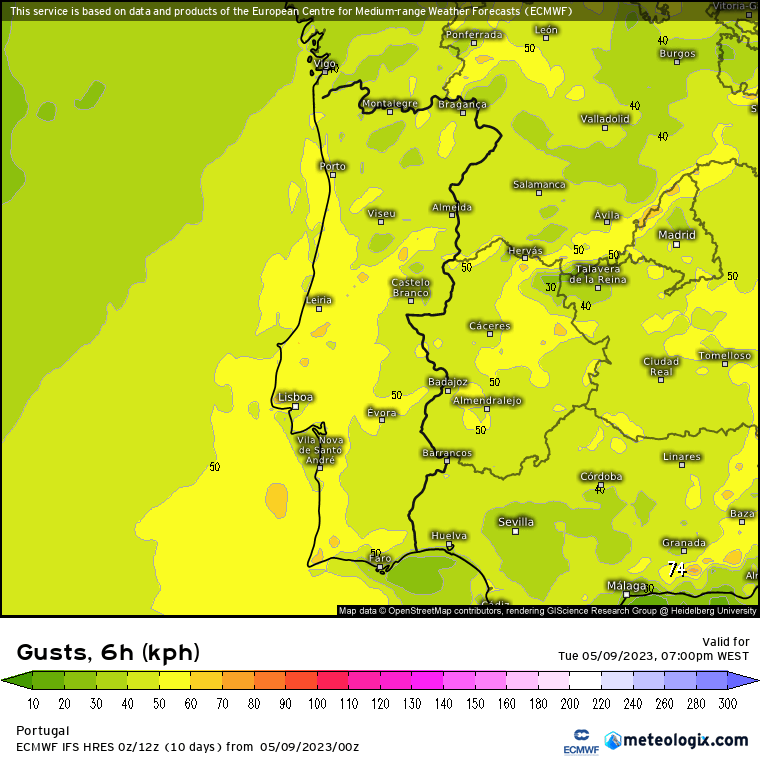 Forte nortada até 12 de Maio: Rajadas podem chegar aos 100km/h