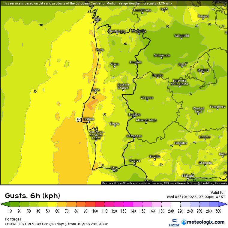 Forte nortada até 12 de Maio: Rajadas podem chegar aos 100km/h